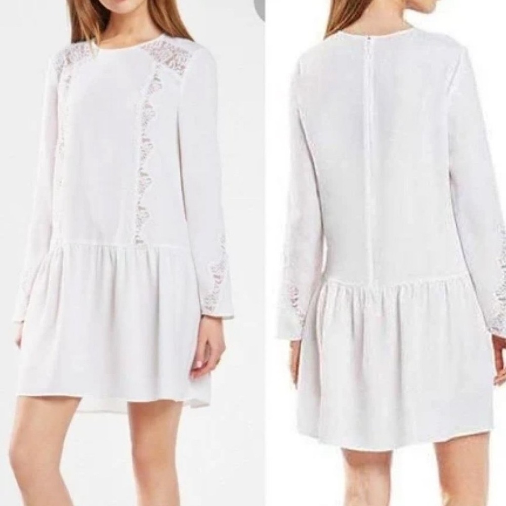 NWT BCBG Jayn White Trim Dress